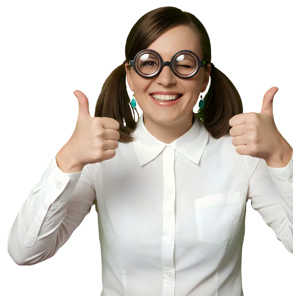 Woman showing two thumbs-up