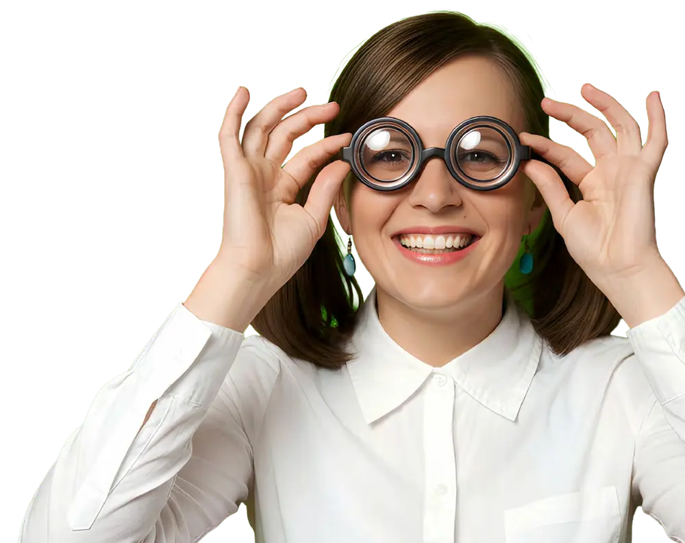 Happy woman thumbs up